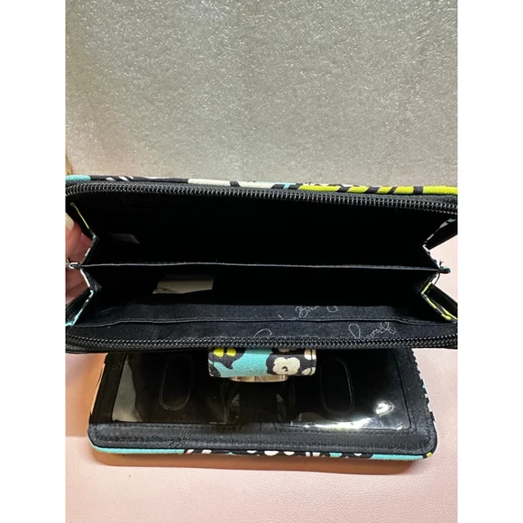 Vera Bradley One Size Teal Green Floral Quilted Wallet - Picture 7 of 12